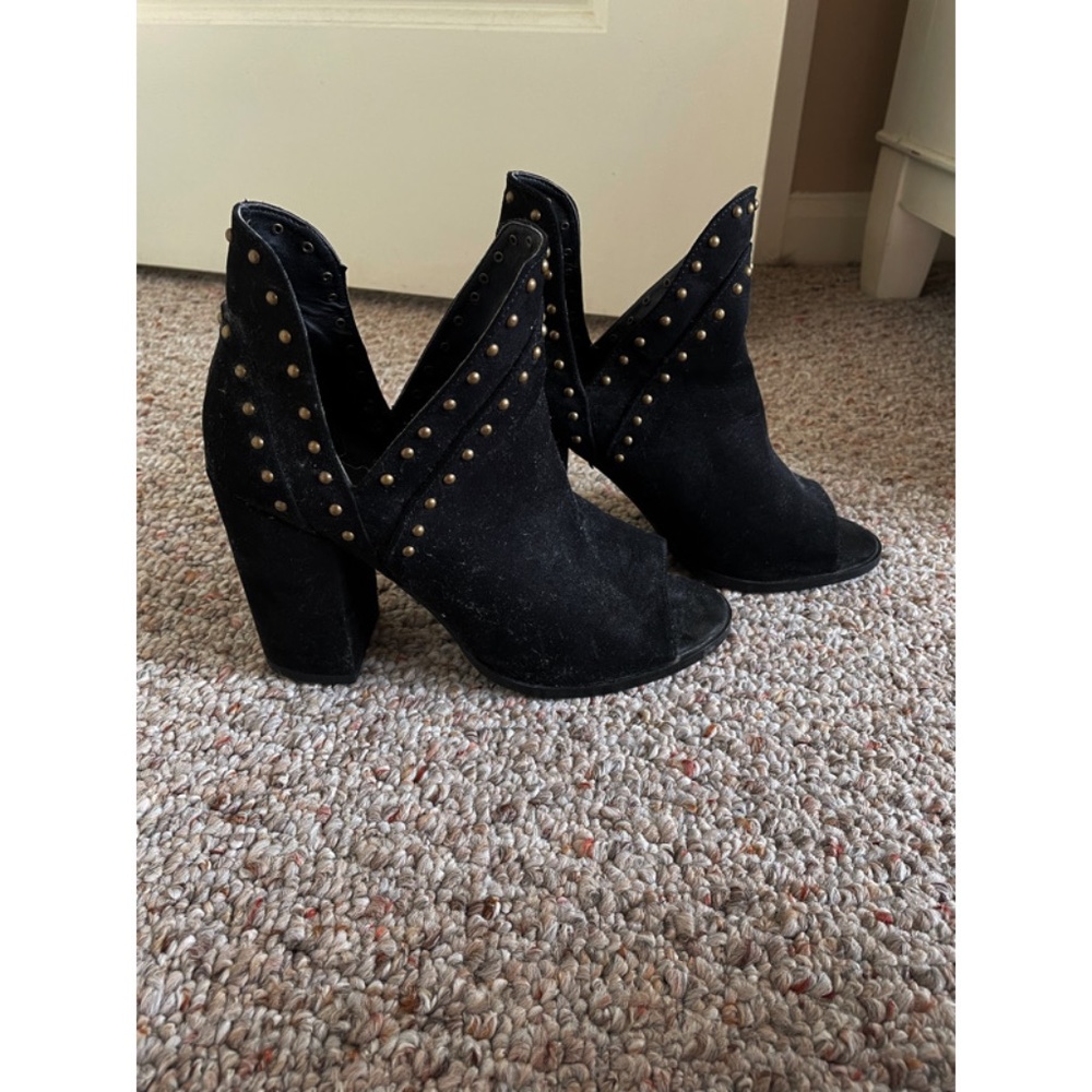 Black peep toe booties